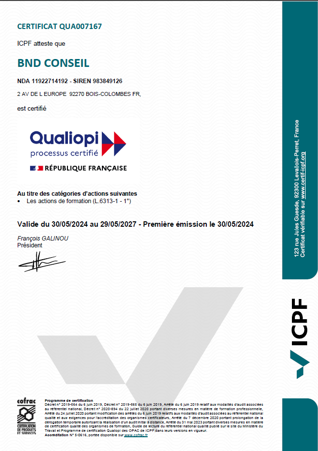 certificat Qualiopi